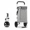 Foldable Shopping Trolley, Aluminium Cart, 45L, Waterproof, Grey