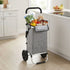 Foldable Shopping Trolley, Aluminium Cart, 45L, Waterproof, Grey