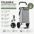 Foldable Shopping Trolley, Aluminium Cart, 45L, Waterproof, Grey
