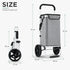 Foldable Shopping Trolley, Aluminium Cart, 45L, Waterproof, Grey