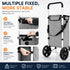 Foldable Shopping Trolley, Aluminium Cart, 45L, Waterproof, Grey