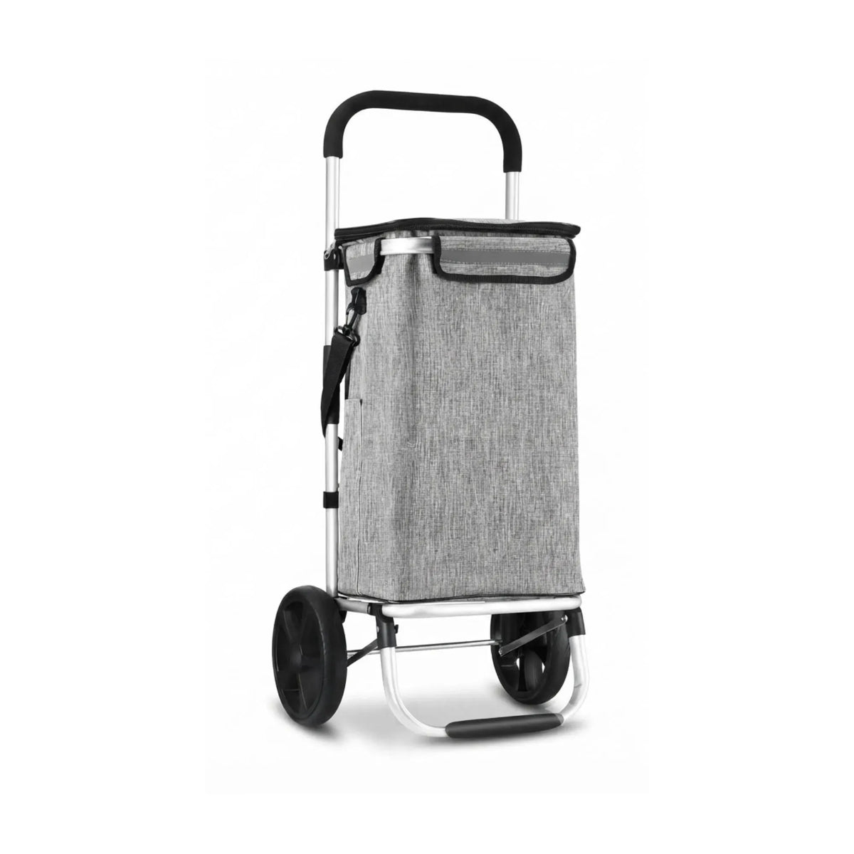 Foldable Shopping Trolley, Aluminium Cart, 45L, Waterproof, Grey