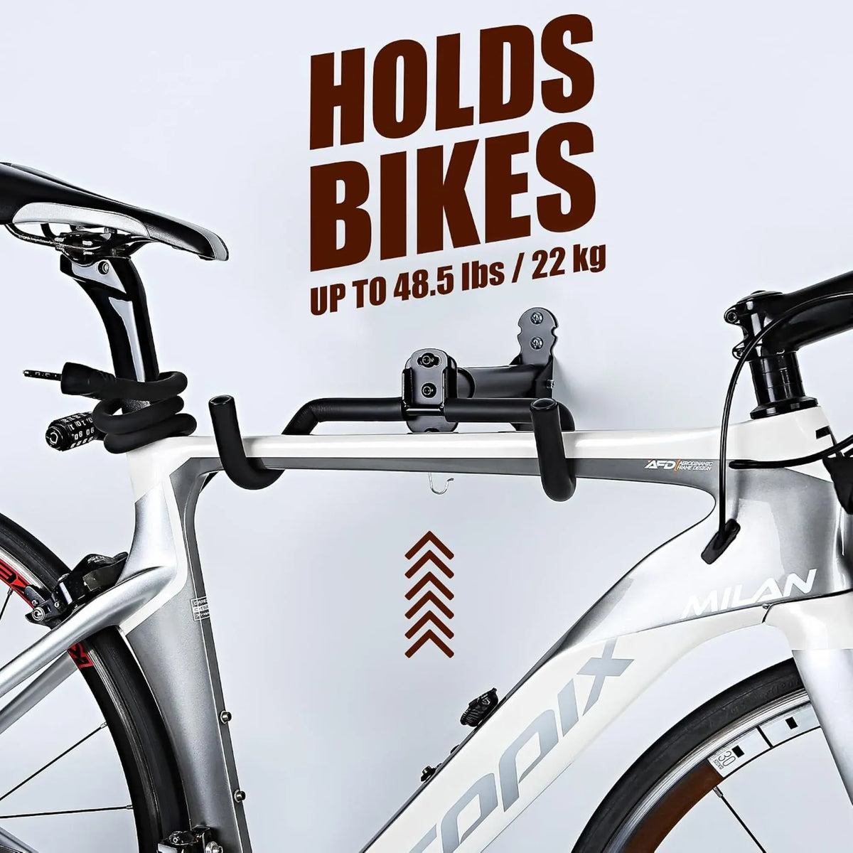 Wall Mount Bike Rack, Adjustable Foldable Hanger, Garage Storage