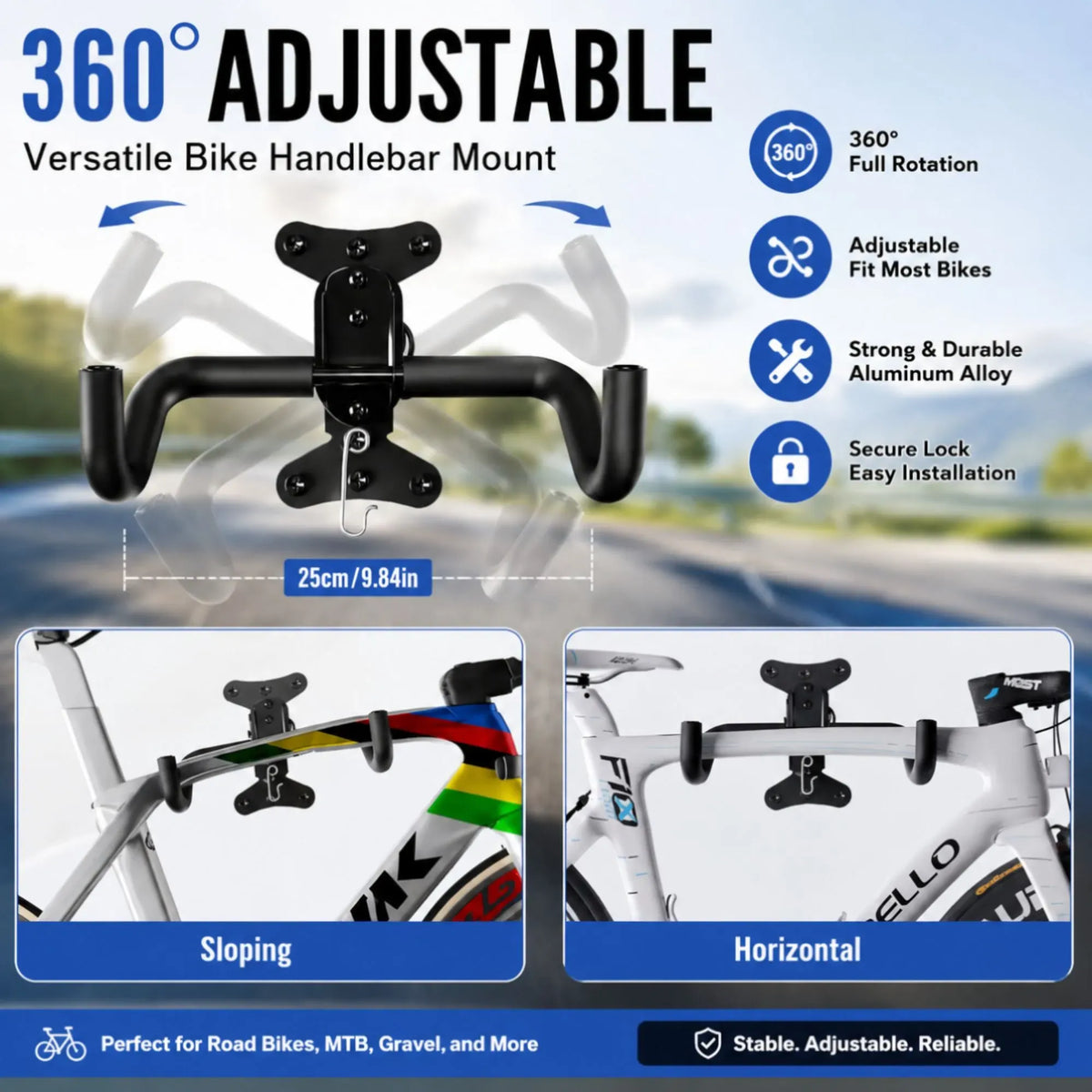 Wall Mount Bike Rack, Adjustable Foldable Hanger, Garage Storage
