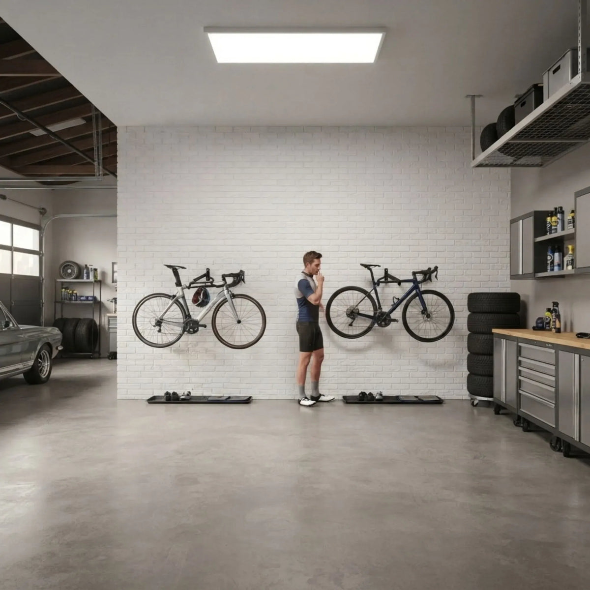 Wall Mount Bike Rack, Adjustable Foldable Hanger, Garage Storage