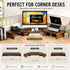 Dual Monitor Stand Riser, Adjustable Length and Angle, Brown