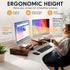 Dual Monitor Stand Riser, Adjustable Length and Angle, Brown