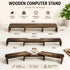 Dual Monitor Stand Riser, Adjustable Length and Angle, Brown