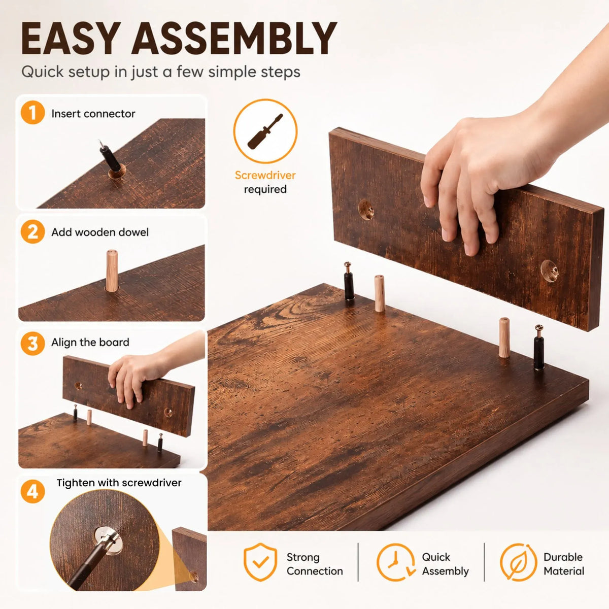 Dual Monitor Stand Riser, Adjustable Length and Angle, Brown