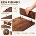 Dual Monitor Stand Riser, Adjustable Length and Angle, Brown