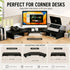 Dual Monitor Stand Riser, Adjustable Length and Angle, Black