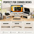 Dual Monitor Stand Riser, Adjustable Length and Angle, Beige