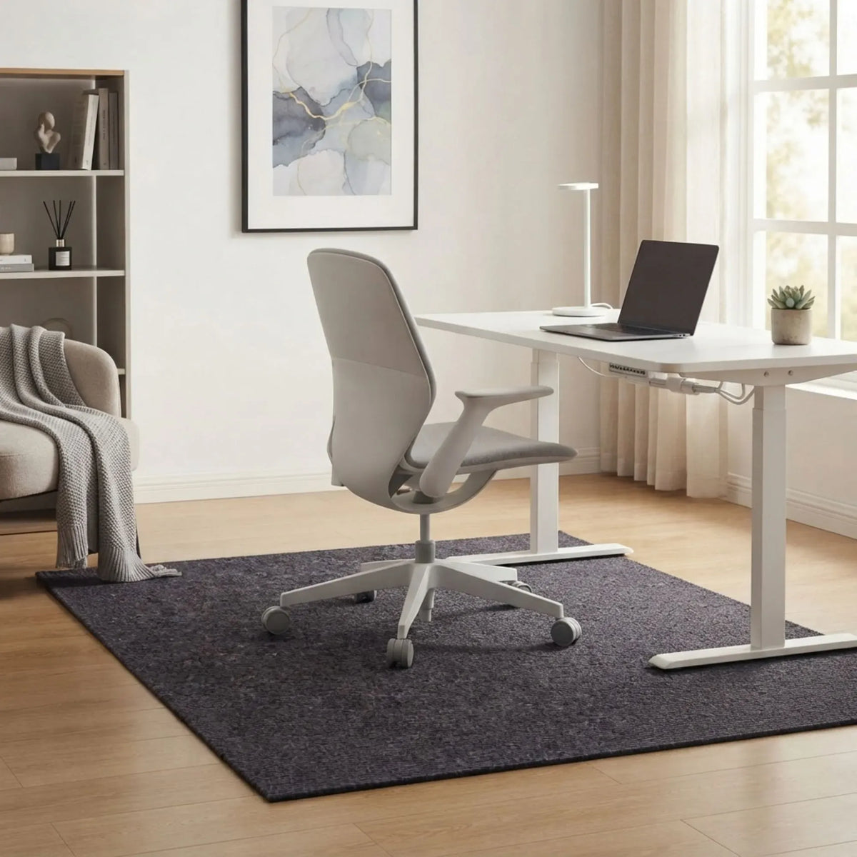 Office Chair Mat Hard Floor Protector, 120x90 cm, Anti-Slip, Grey