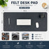 Felt Desk Mat, Large Mouse Pad 80x40cm, Grey Cotton Linen Fabric