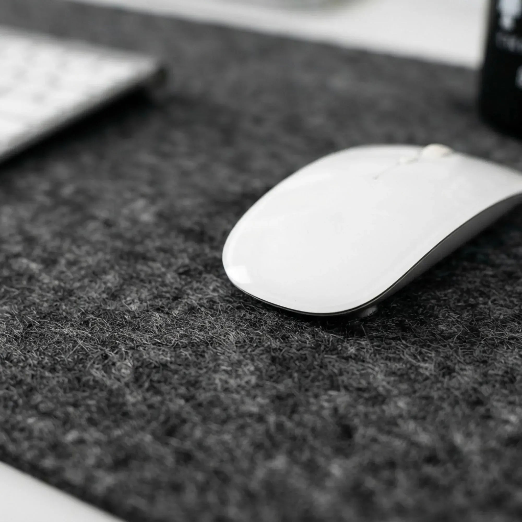 Felt Desk Mat, Large Mouse Pad 80x40cm, Grey Cotton Linen Fabric