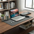 Felt Desk Mat, Large Mouse Pad 80x40cm, Grey Cotton Linen Fabric
