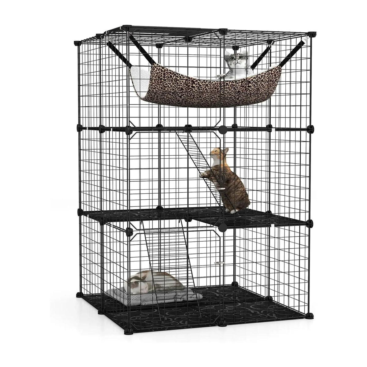 Large Cat Cage Diy Enclosure, 3 Tier Pet Playpen Cat Kennel