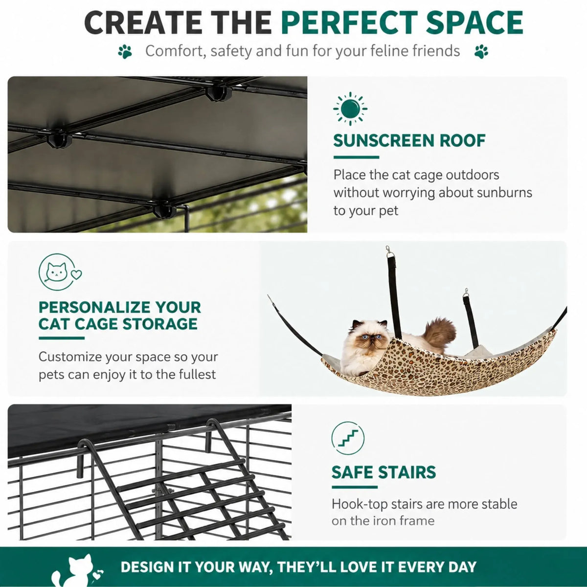 Large Cat Cage Diy Enclosure, 3 Tier Pet Playpen Cat Kennel