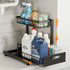 CARLA HOME 2 Tier Under Sink Organiser with Sliding Drawer, Cabinet Shelf, Black