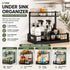 CARLA HOME 2 Tier Under Sink Organiser with Sliding Drawer, Cabinet Shelf, Black