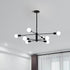 Modern Sputnik Chandelier, 8 Light, Black
