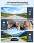 3-Channel 4K+1080P Dash Cam with 5G WiFi, GPS, and Parking Mode - Black