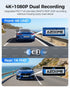 12" Black Rear View Mirror Dash Cam with 4K Front and 1080P Rear, GPS, WiFi6