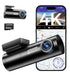 4K Dual Dash Cam Black with 5G WiFi, GPS, Front and Rear, 24H Parking Mode, Free 64GB SD Card
