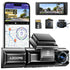 3 Channel Dash Cam in Black with WiFi, GPS, 4K+1080P+2.5K, 64GB Card, Parking Mode