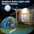 238LED Solar Powered Motion Sensor Flood Light in Black for Outdoor Security