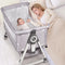 3-in-1 Grey Baby Bassinet Bedside Crib with Adjustable Height, Mosquito Net & Storage Basket