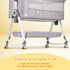3-in-1 Grey Baby Bassinet Bedside Crib with Adjustable Height, Mosquito Net & Storage Basket