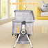 3-in-1 Grey Baby Bassinet Bedside Crib with Adjustable Height, Mosquito Net & Storage Basket