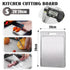 Double-Sided Titanium Cutting Board in Silver, 29x20CM, Durable and Heat Resistant