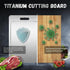 Double-Sided Titanium Cutting Board in Silver, 36x25CM, Heat Resistant for Kitchen and Camping