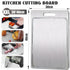 Double-Sided Titanium Cutting Board 46x30cm, Heat Resistant Non-Slip, Silver