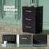 Black White Black Bedside Table with 3 Drawers, Modern Design, 38x35x66cm Storage Cabinet