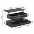 LED Lift Top Coffee Table in Black with 2-Tier Design and Drawers for Living Room