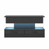 LED Lift Top Coffee Table in Black with 2-Tier Design and Drawers for Living Room