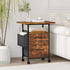 61x38cm Walnut Printer Stand, 4-Tier Mobile File Cabinet with Storage Drawer