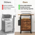 61x38cm Walnut Printer Stand, 4-Tier Mobile File Cabinet with Storage Drawer