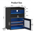 Black Bedside Table with Acrylic Door, Charging Station and RGB LED Light