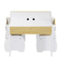 3-Piece Kids Table and Chairs Set in White with Storage, 60x60x48cm