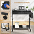 Small Portable Black Rolling Standing Desk with Wheels 80 x 48cm