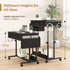 Small Portable Black Rolling Standing Desk with Wheels 80 x 48cm