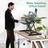 Height Adjustable Black Laptop Riser Desk with Two-Tier Design, 80x40cm