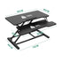 Height Adjustable Black Laptop Riser Desk with Two-Tier Design, 80x40cm