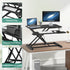 Height Adjustable Black Laptop Riser Desk with Two-Tier Design, 80x40cm