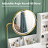 Dressing Table Stool Set in White & Gold with LED Lights and Charging Station