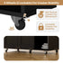 Kitchen Island Cart on Wheels with Charging Station, Black, 83x38x82cm
